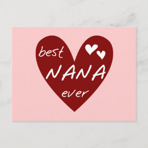 Cartão Postal Red Heart Best Nana Ever T-shirts e presentes