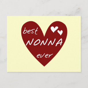 Cartão Postal Red Heart Best Nonna Ever T-shirts presentes