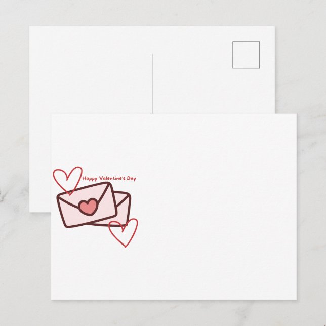 Cartão Postal Red Hearth Happy Valentine's Day (Frente/Verso)