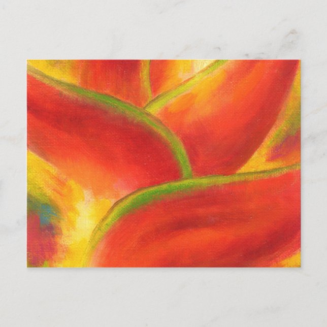 Cartão Postal Red Heliconia Flower Art - Multi (Frente)