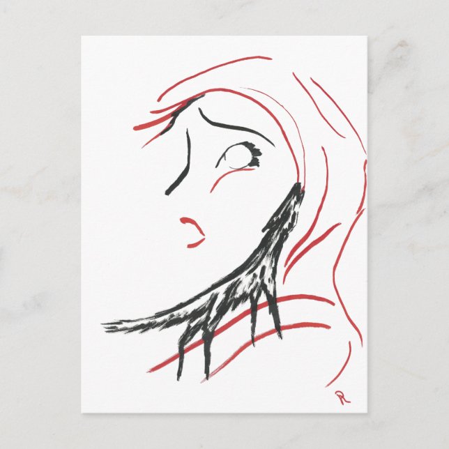 Cartão Postal Red Hood & Wolf (Frente)