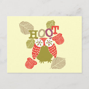 Cartão Postal Red Hoot Owl