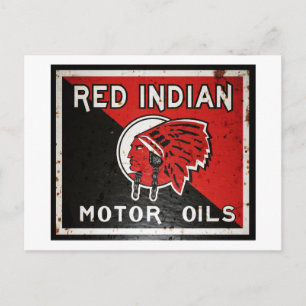 Cartão Postal Red Indian Motor Oil, sinal de ferrugem.