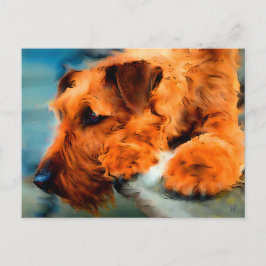 Cartão Postal Red Irish Terrier Dog Artsy Pet Retrait