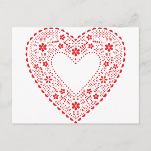 Cartão Postal Red Lace Heart