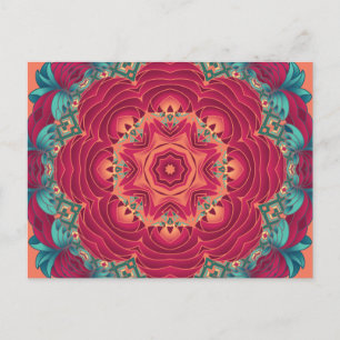 Cartão Postal Red Lotus Mandala