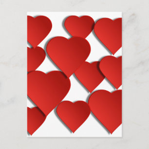 Cartão Postal Red Love Hearts