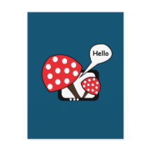 Red Mushroom Dizendo Olá Da Televisão