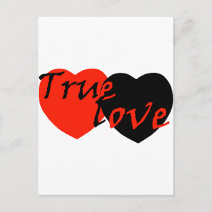 Cartão Postal Red n Black True Love Hearts