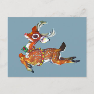 Cartão Postal Red Nose Reindeer Vintage Art