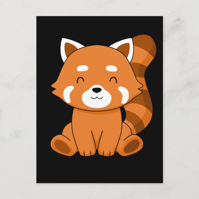 Cartão Postal Red Panda Gift Kids Mulheres Kawaii Red Panda (Frente)