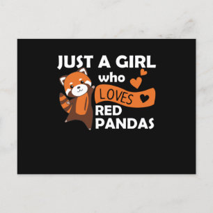 Cartão Postal Red Pandas Girl ama Red Panda Kawaii Cuecas
