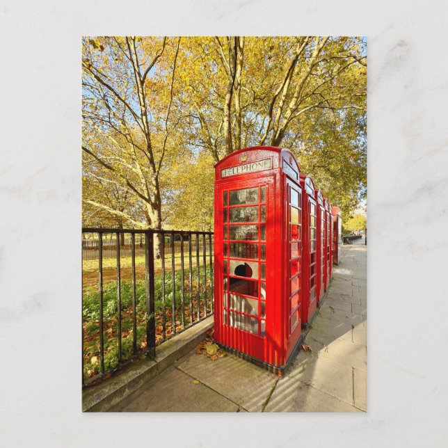Cartão Postal Red phone box, London UK Postcard (Frente)