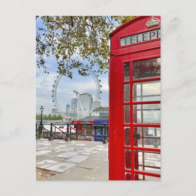 Cartão Postal Red phone box, Westminster, London UK Postcard (Frente)