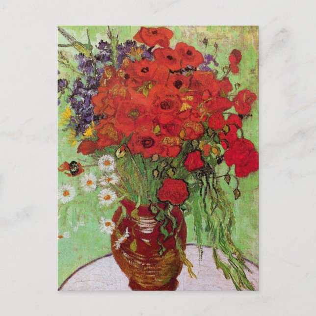 Cartão Postal Red Poppies and Daisies by Vincent van Gogh (Frente)
