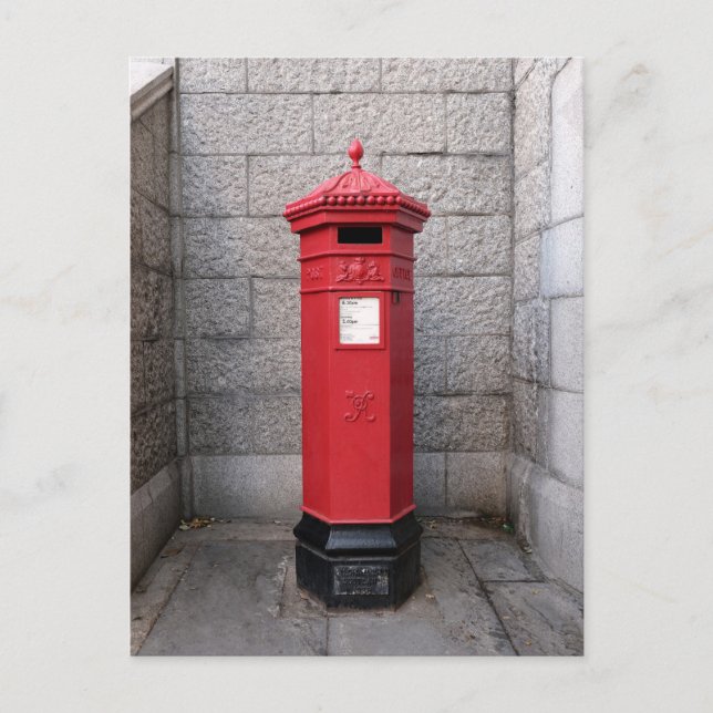 Cartão Postal Red Postar Box (Caixa Vermelha) na Tower Bridge Lo (Frente)