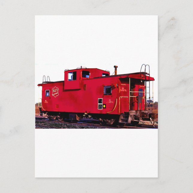Cartão Postal Red Railroad Caboose (Frente)