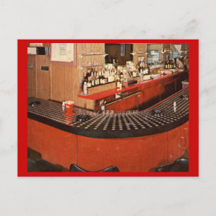 Cartão Postal Red Retro Bar Vintage