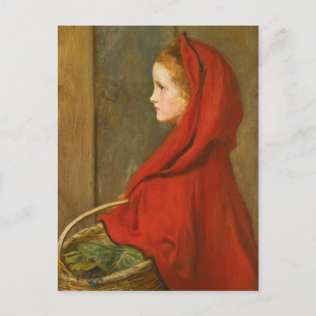 Cartão Postal Red Riding Hood por Millais (Frente)