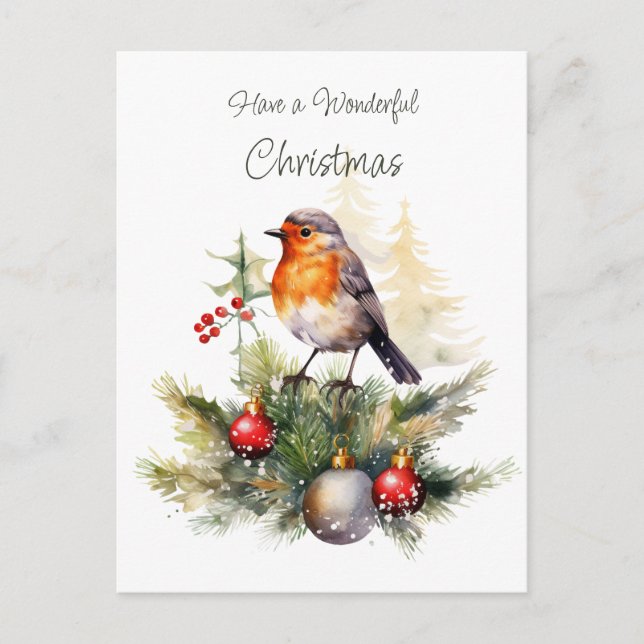 Cartão Postal Red Robin Christmas Postcard (Frente)