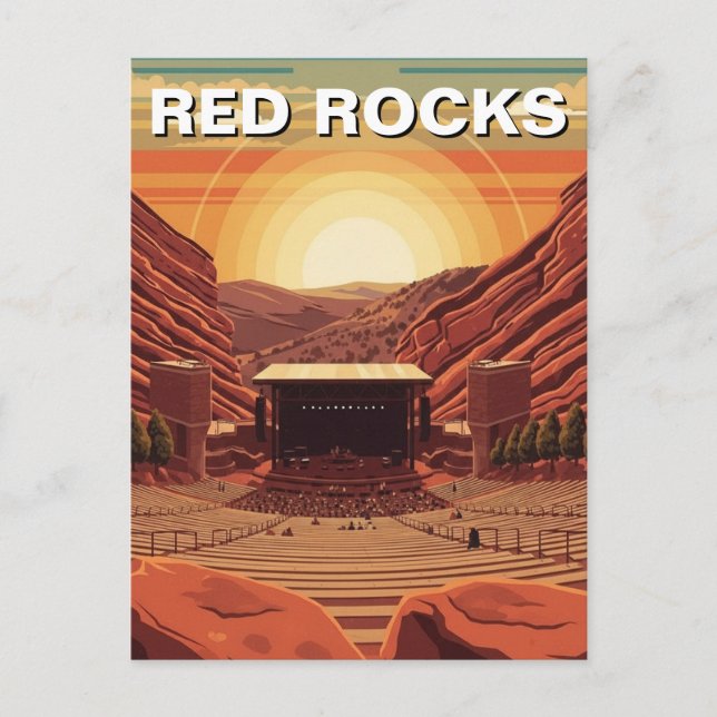 Cartão Postal Red Rocks Amphitheater Colorado (Frente)