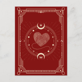 Cartão Postal Red romance tarot boho moon