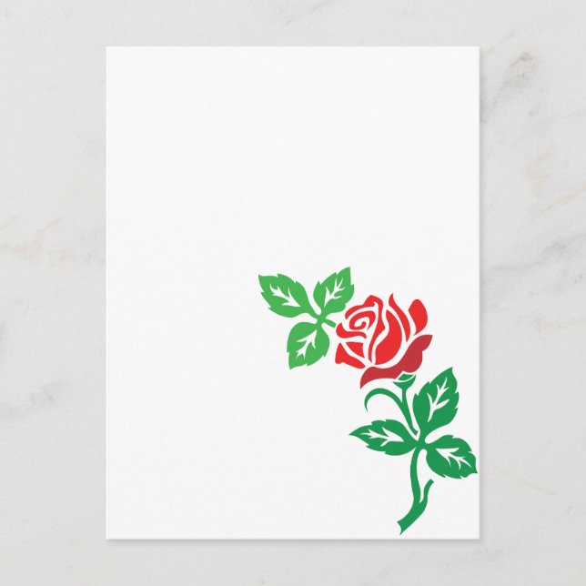 Cartão Postal Red Rose Flower Design – Classic Floral Beauty (Frente)