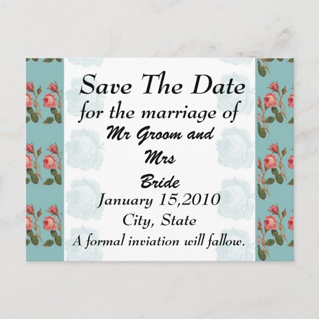 Cartão Postal Red Rose Save the Day (Frente)