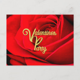 Cartão Postal Red Rose Valentines Party Postcard