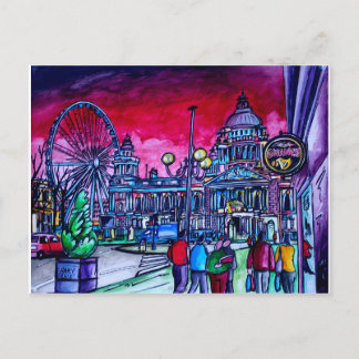 Cartão Postal Red Sky sobre a Câmara Municipal de Belfast