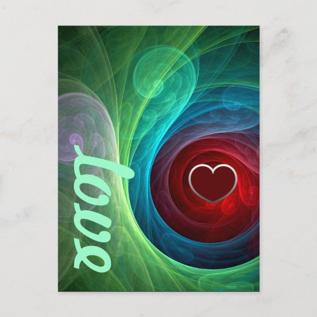 Cartão Postal Red Storm Floral Modern Abstrato Art Love Standard (Frente)