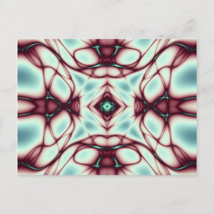 Cartão Postal Red Swirls Abstrato Art