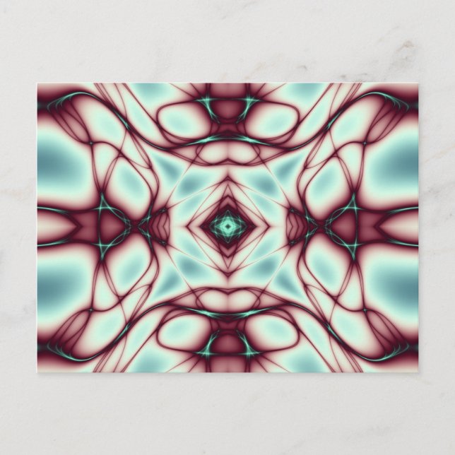 Cartão Postal Red Swirls Abstrato Art (Frente)