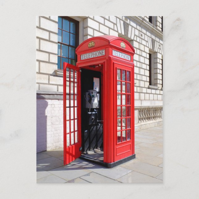 Cartão Postal Red Telephone Box, Westminster London Postcard (Frente)
