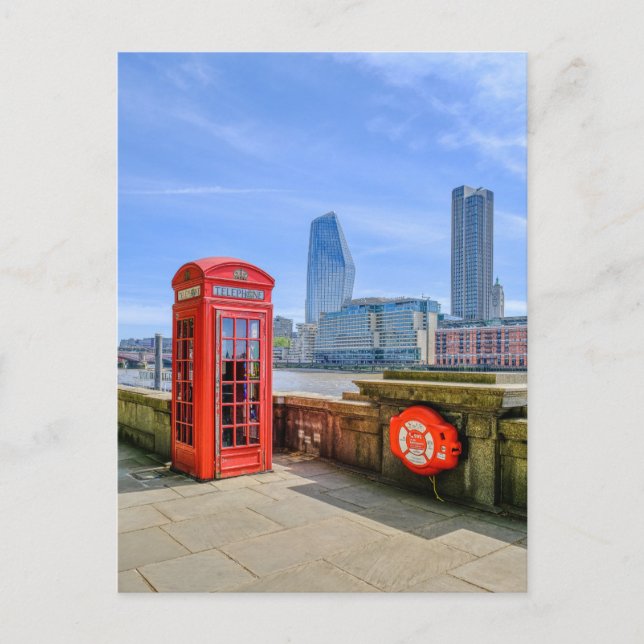 Cartão Postal Red Telephone box Westminster, London UK Postcard (Frente)