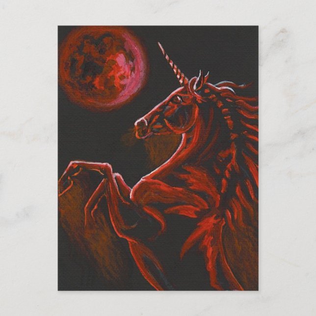 Cartão Postal Red Unicorn 2 Postcard (Frente)