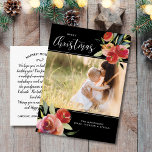 Cartão Postal Red Watercolor Floral Felry Foto de Natal<br><div class="desc">Celebre a estação com este belo cartão postal com a sua foto vertical cercada por um lindo design floral vermelho de aquarela "Feliz Natal" num texto de caligrafia de script. Adicione uma nota/carta personalizada digitada à parte traseira ou, se você quiser, exclua a nota digitada e escreva manualmente cada cartão...</div>