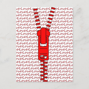 Cartão Postal Red Zipper com Amor