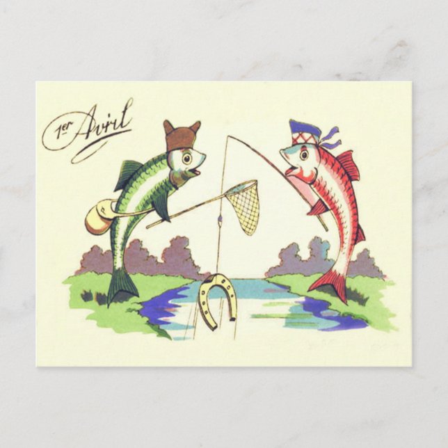Cartão Postal Rede de Ferradura de Pesca de Peixes (Frente)
