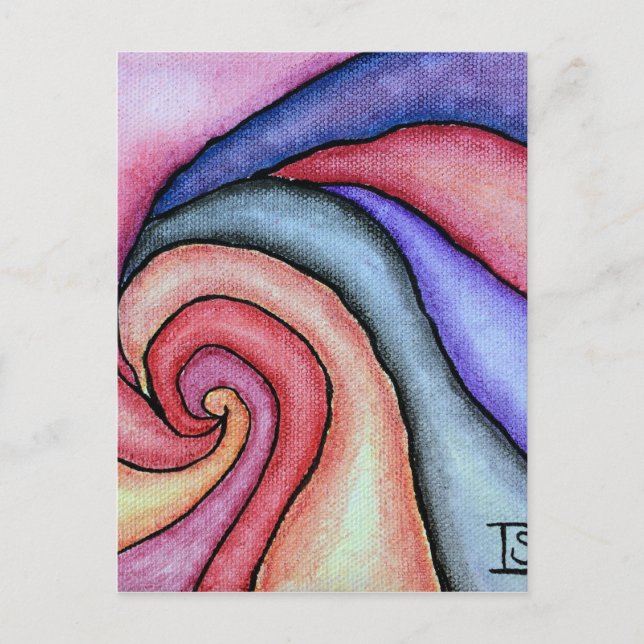 Cartão Postal Redemoinho de Aquarela (Frente)