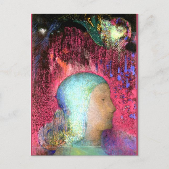 Cartão Postal Redon - Perfil em Red Meanders (Frente)