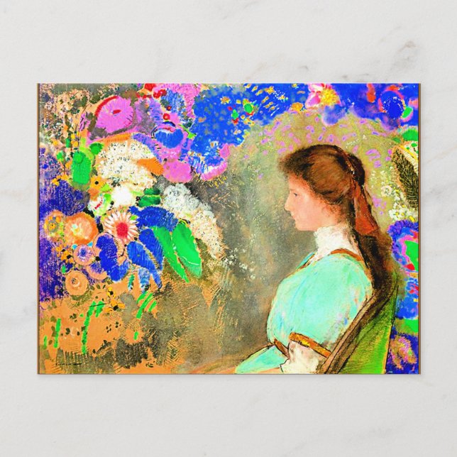 Cartão Postal Redon - Violette Heymann, pintura de arte (Frente)
