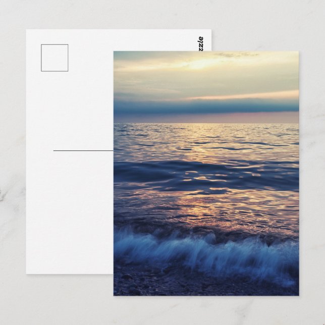 Cartão Postal Redução das ondas do mar (Frente/Verso)