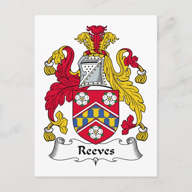 Cartão Postal Reeves Family Crest (Frente)