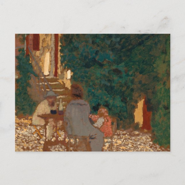 Cartão Postal Refeição num Jardim, 1898 por Edouard Vuillard (Frente)