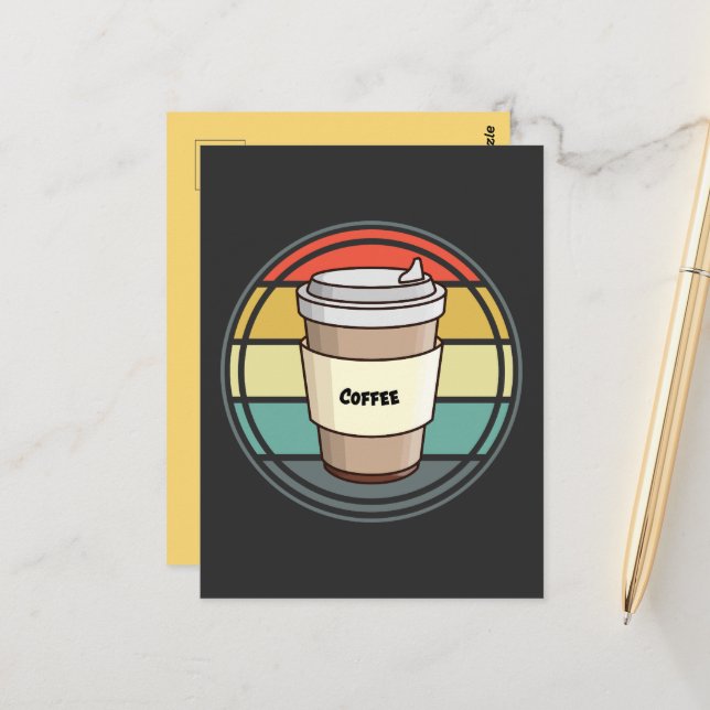 Cartão Postal Refletor Café Bebida Quente para Ir (Frente/Verso In Situ)