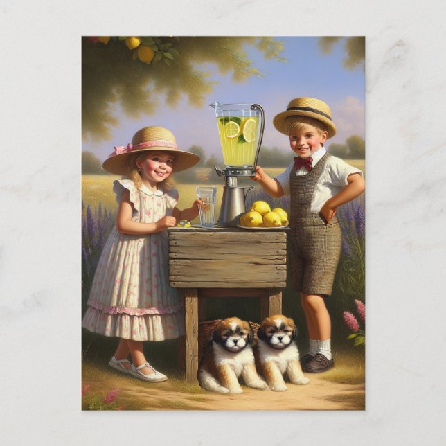 Cartão Postal Refletor Lemonade Stand Tenha Um Bom Verão (Frente)