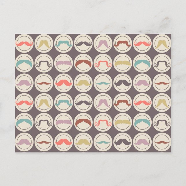 Cartão Postal Refletor Trendy Handlebar Mustache (Frente)