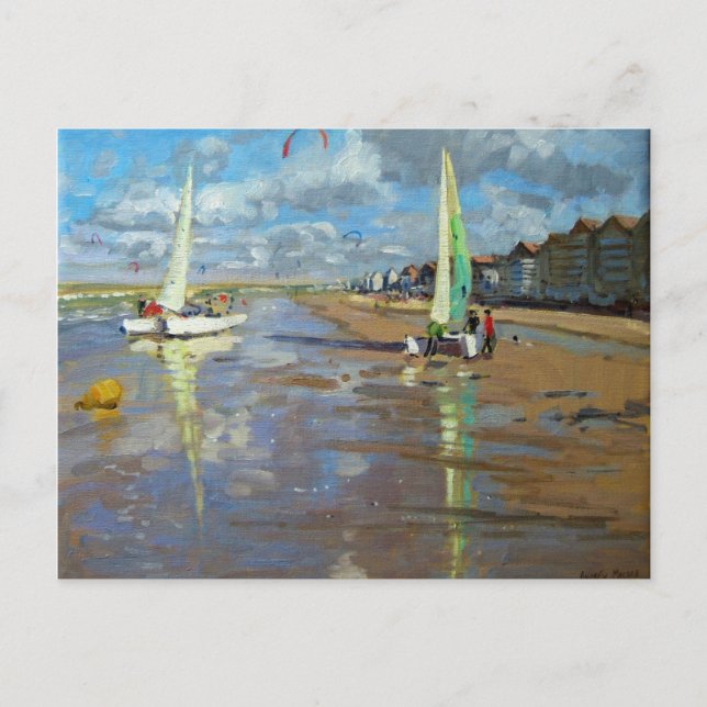 Cartão Postal Reflexão Bray Dunes França (Frente)