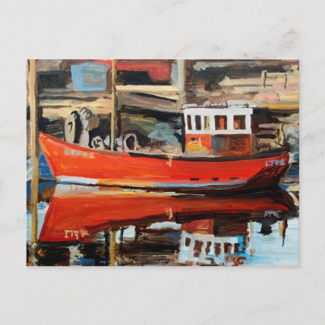Cartão Postal Reflexão do Barco (Frente)
